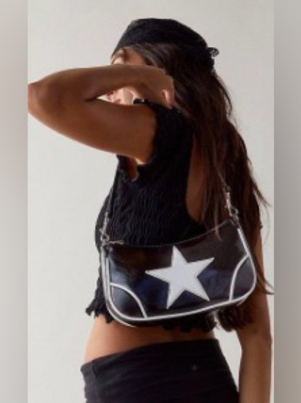 UO DAPHNE STAR FAUX LEATHER MOTO BAG